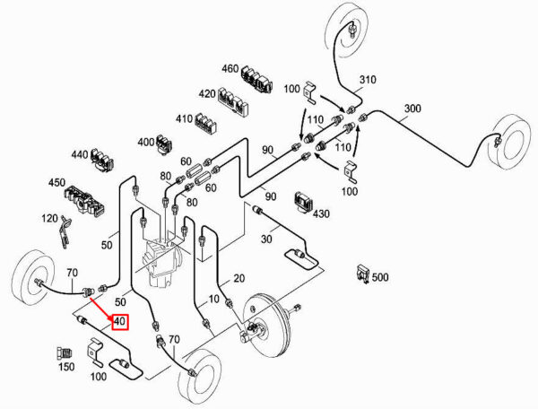 MERCEDES-BENZ CITAN W415 Brake Line A4154202000 ORIGINAL