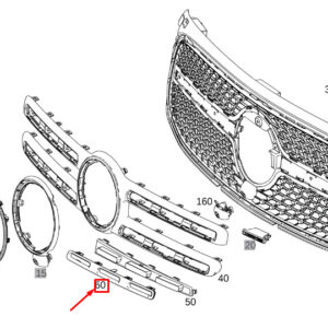 MERCEDES-BENZ GLB X247 Radiator Grille Top Left Trim Bar A2478880501 ORIGINAL