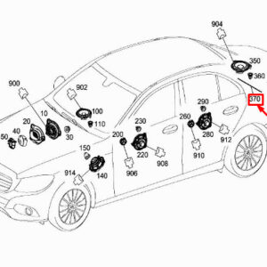 MERCEDES-BENZ C W205 Rear Loudspeaker Wiring Harness A2055401610 ORIGINAL
