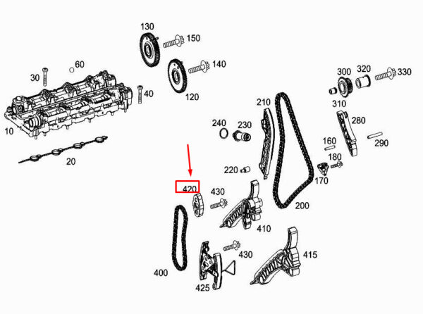 MERCEDES-BENZ GLE W167 Engine Oil Duct Cover A6540152400 ORIGINAL