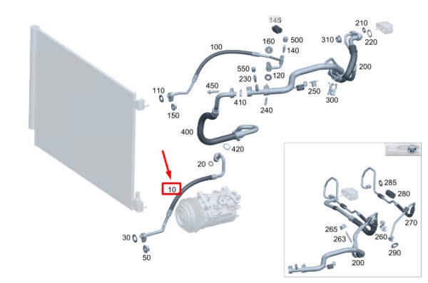 MERCEDES-BENZ GLC X254 A/C Refrigerant Line A2548302402 ORIGINAL