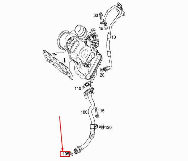 MERCEDES-BENZ A W177 Engine Oil Return Line O-Ring A0009979607 ORIGINAL