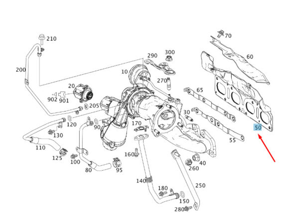 MERCEDES-BENZ A W176 Turbocharger Multi-Hole Seal A2701420280 ORIGINAL