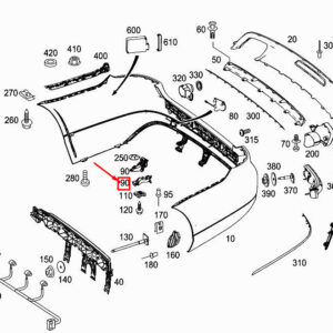 MERCEDES-BENZ CLS C218 Rear Right Bumper Cover Bracket A2188852714 ORIGINAL