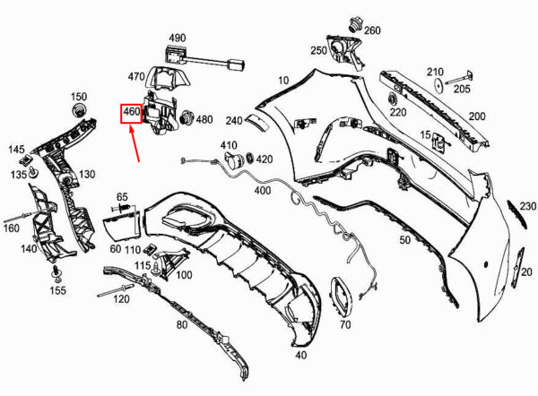MERCEDES-BENZ A W177 Rear Left Radar Sensor Bracket A1778212500 ORIGINAL