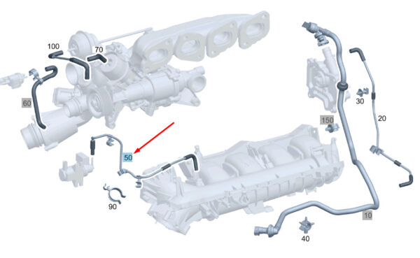 MERCEDES-BENZ C W204 Vacuum Line A2740703732 ORIGINAL