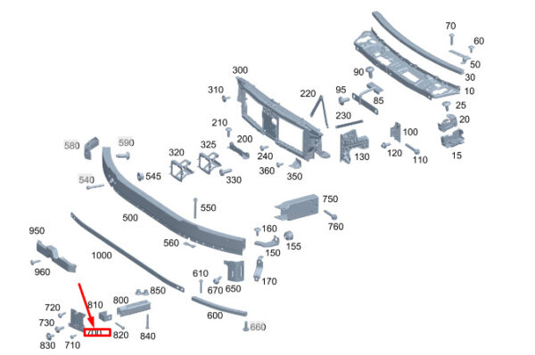 MERCEDES-BENZ C W206 Left Crossmember Bracing A2066200900 ORIGINAL