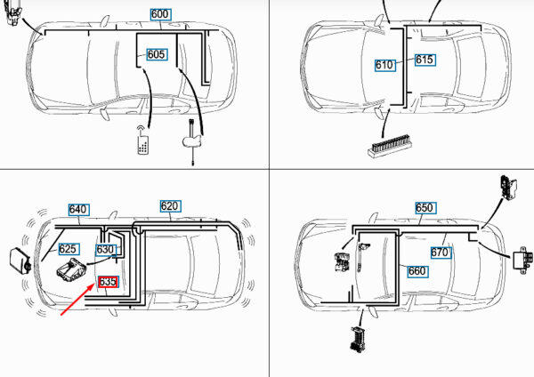 MERCEDES-BENZ C W204 Multi. Camera Wiring Harness LHD A2044405510 ORIGINAL