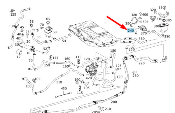 MERCEDES-BENZ ML W164 Engine Coolant Hose A1645007775 ORIGINAL