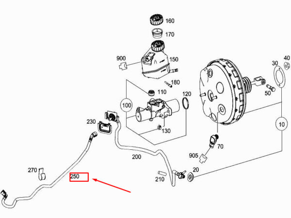 MERCEDES-BENZ E W212 Vacuum Line A2124301829 ORIGINAL