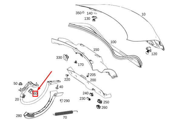 MERCEDES-BENZ CLA C118 Raar Hinge Bracket Stop Buffer A0007500400 ORIGINAL