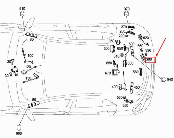MERCEDES-BENZ GLA X156 Antenna Bracket A1565450000 ORIGINAL