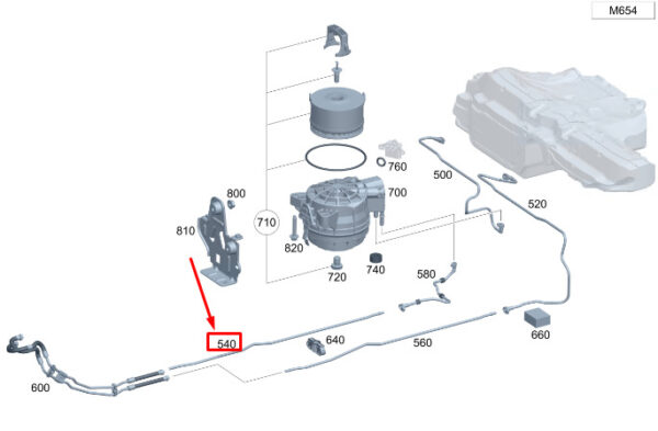 MERCEDES-BENZ C S206 Fuel Feed Line A2064761900 ORIGINAL