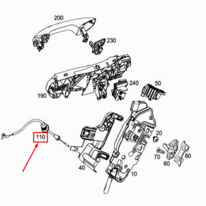 MERCEDES-BENZ A W177 Rear Door Interior Handle Cable A1777600800 ORIGINAL