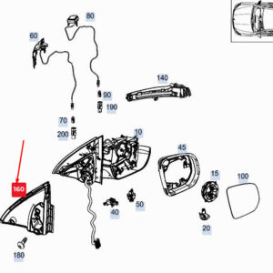 MERCEDES-BENZ GLE W167 Front Right Mirror Sealing A1678111000 ORIGINAL
