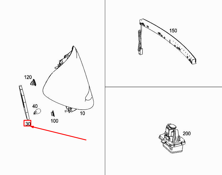 MERCEDES-BENZ E W213 Rear Left Light Housing Gasket A2138260200 ORIGINAL 1 MERCEDES-BENZ E W213 Rear Left Light Housing Gasket A2138260200 ORIGINAL