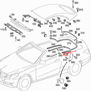 MERCEDES-BENZ E Cabrio A207 Rear LH Roof Retaining Rail A2097700705 ORIGINAL
