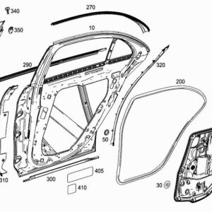 MERCEDES-BENZ S W222 Rear Right Bottom Door Hinge A2227300437 ORIGINAL