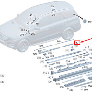 MERCEDES-BENZ GLS X167 Rear Right Sill Stiffener A1676988601 ORIGINAL