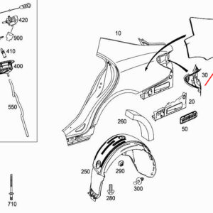 MERCEDES-BENZ CLS C218 Rear Left Fender Damping A2186820104 ORIGINAL