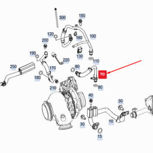 MERCEDES-BENZ GLE W167 Turbocharger Water Coolant Line A6542032700 ORIGINAL