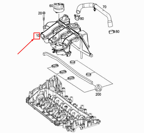 MERCEDES-BENZ C W205 Engine Oil Separator A6260104300 ORIGINAL