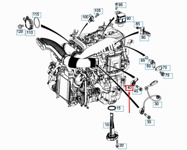 MERCEDES-BENZ E C238 Knock Sensor A0009056205 ORIGINAL