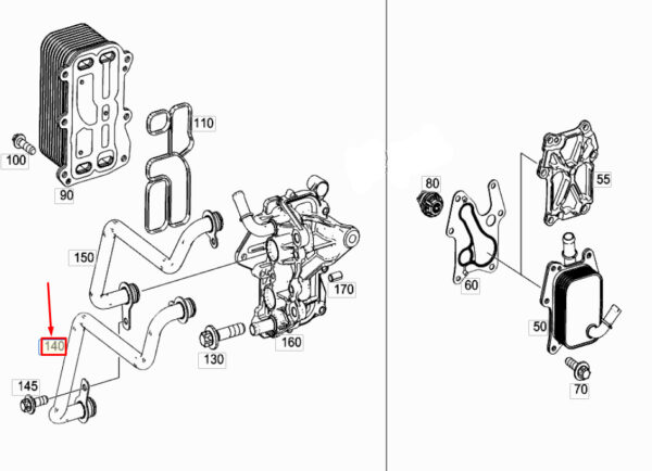MERCEDES-BENZ C W205 Engine Oil Line A2741880120 ORIGINAL