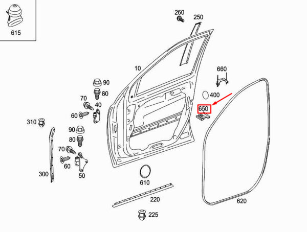 MERCEDES-BENZ R W251 Front Left Door Cover A1697231308 ORIGINAL
