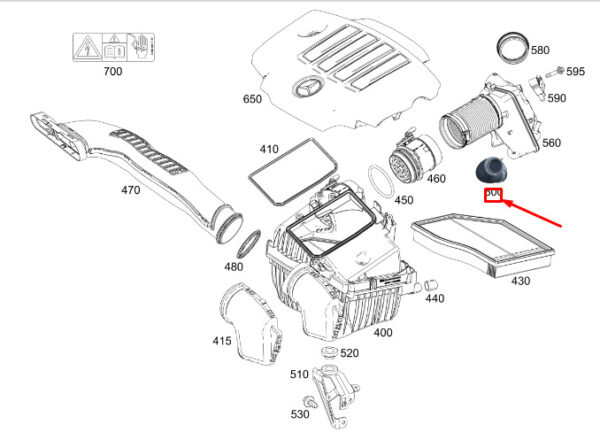 MERCEDES-BENZ GLB X247 To Clean Air Line EGR Line A6541401160 ORIGINAL