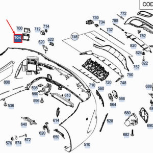 MERCEDES-BENZ C Coupe C205 Rear Bumper Distronic Bracket A2058851205 ORIGINAL