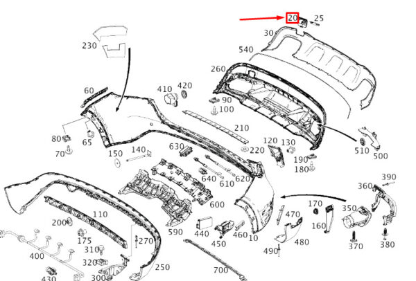 MERCEDES-BENZ GLA X156 Rear Bumper Tow Eye Cover A1568855822 ORIGINAL