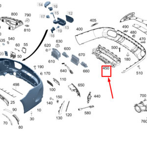 MERCEDES-BENZ AMG GT X290 Rear Lower Bumper Holder A2908858201 ORIGINAL