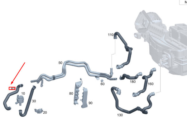 MERCEDES-BENZ GLA H247 AMG Return Line To Engine Hose A2478306902 ORIGINAL