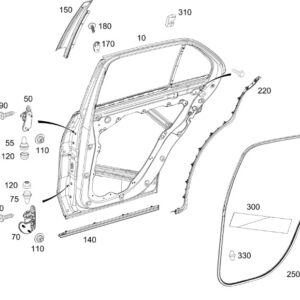 MERCEDES-BENZ GLE W167 Rear Right Door Cover Strip A1677325200 ORIGINAL