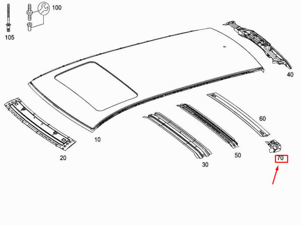 MERCEDES-BENZ E W212 Left Roof Mounting Consule A2126361731 ORIGINAL
