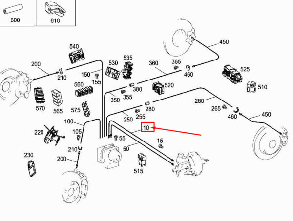 MERCEDES-BENZ S W222 Brake Line A2224201900 ORIGINAL