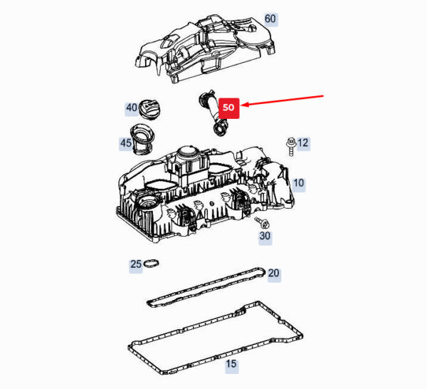 MERCEDES-BENZ GLE W167 Engine Vent Hose A6540100504 ORIGINAL