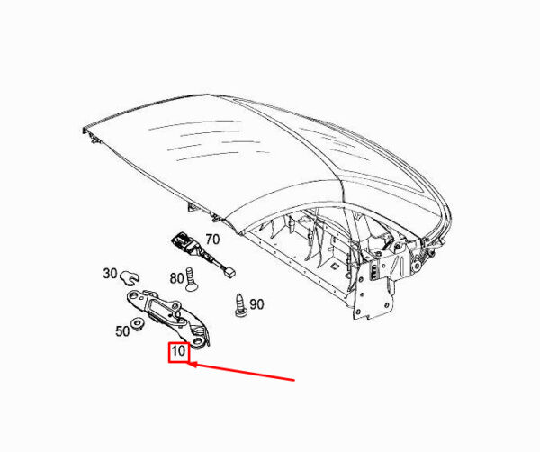 MERCEDES-BENZ SLK R172 Front Left Fastener Mount A1727900300 ORIGINAL