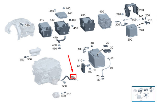 MERCEDES-BENZ S W223 Engine To Transmission Ground Line A2235400343 ORIGINAL