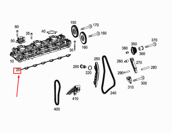 MERCEDES-BENZ S W222 Camshaft Bearing Housing Seal A6560511700 ORIGINAL
