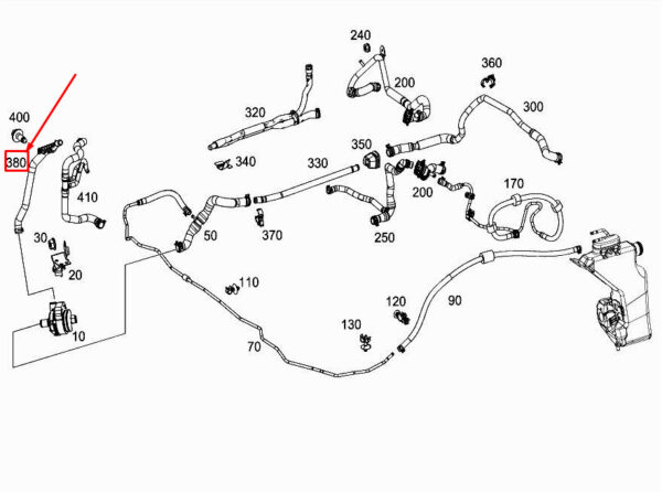 MERCEDES-BENZ GLC X253 Engine Coolant Hose A2538305800 ORIGINAL