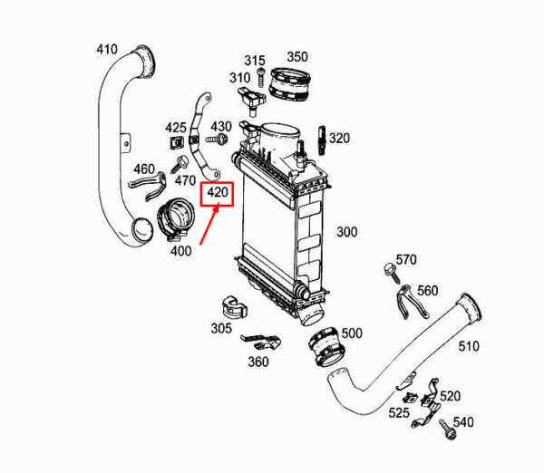MERCEDES-BENZ C Coupe C205 RH Charging Air Line Bracket A2760900041 ORIGINAL