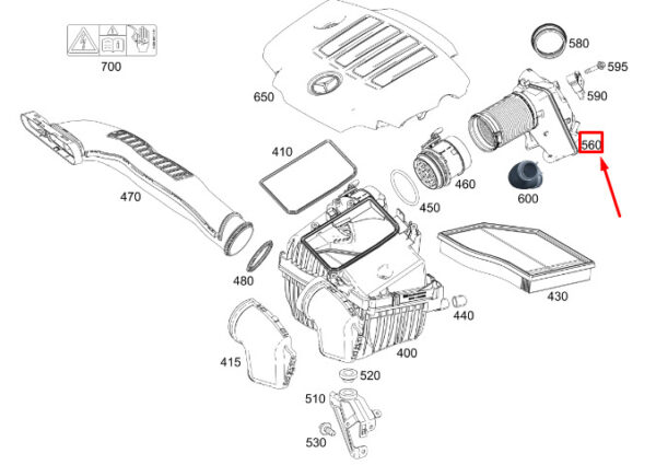 MERCEDES-BENZ GLB X247 Clean Air Line A6540907701 ORIGINAL