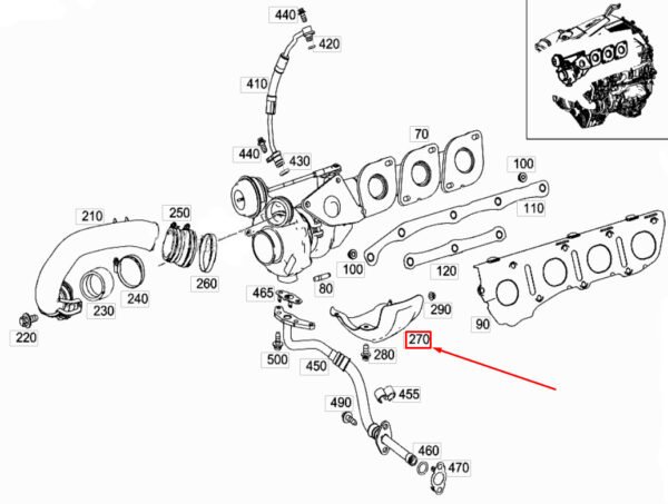 MERCEDES-BENZ GLE W166 Right Turbocharger Heat Shield A2780940300 ORIGINAL