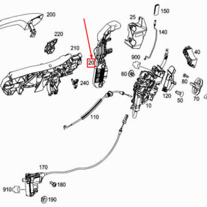 MERCEDES-BENZ S W222 Rear Right Door Lock Bracket A2227330414 ORIGINAL