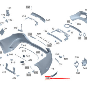 MERCEDES-BENZ GLS X167 Rear Right Lower Bumper Trim A1678858006 ORIGINAL