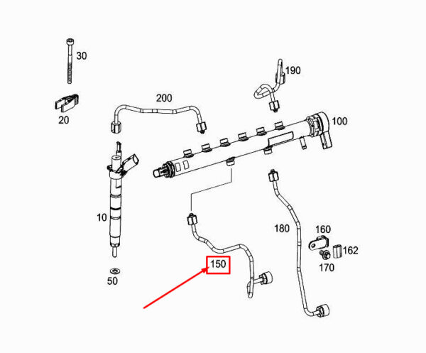 MERCEDES-BENZ S W222 Fuel Pressure Line A6560703900 ORIGINAL