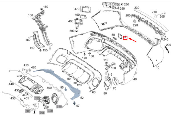 MERCEDES-BENZ GLB X247 Rear Bumper Tow Eye Cover A2478857401 ORIGINAL