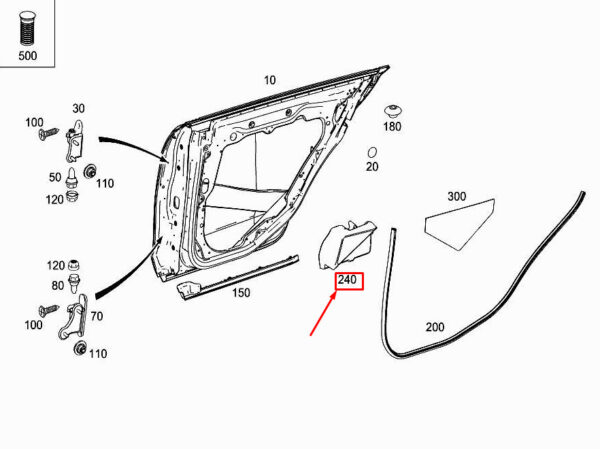 MERCEDES-BENZ CLS C218 Rear Right Door Reinforcement A2187270416 ORIGINAL